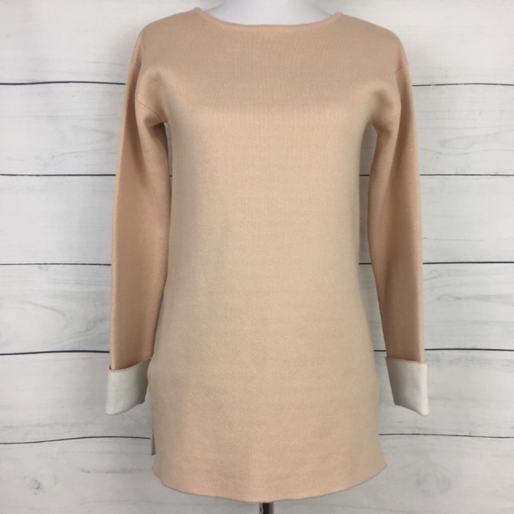 Asos Peach & Ivory Acrylic Tunic Sweater